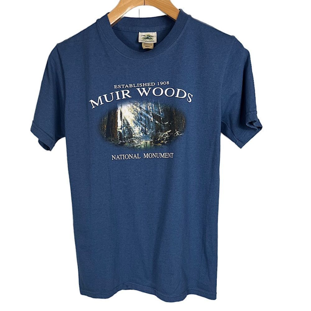 Eco Mountain Muir Woods National Monument Shirt | Colors: Blue & White | Size: S - Picture 2 of 6